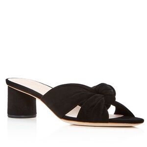 Loeffler Randall Women's Celeste Suede Knot Mid Heel Slide Sandals Size 5B